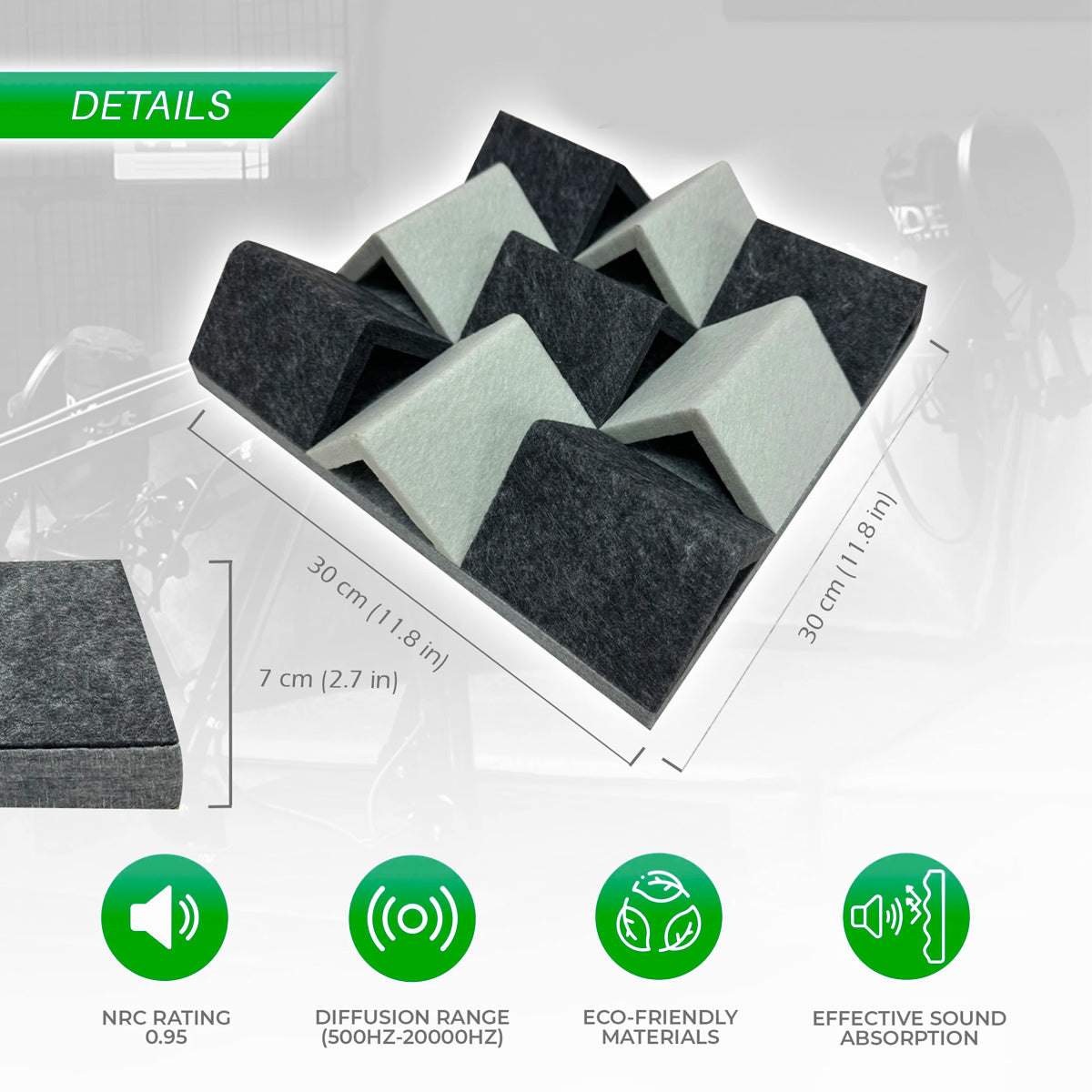 Pack Premium Felt Sound Diffuse Acoustic 3D