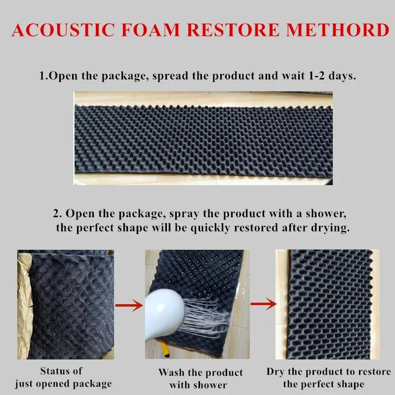 Make friend 1Pc 50x200cm Acoustic Foam Self-adhesive Egg Sound Insulation Panels High Density for Studio KTV Office Wall Panels